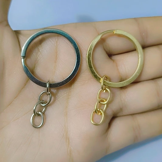 5pcs Metal Keychains with Split Ring Link (Silver/Golden Color) Pendants Holder Rings DIY Key Chains Jewelry Making