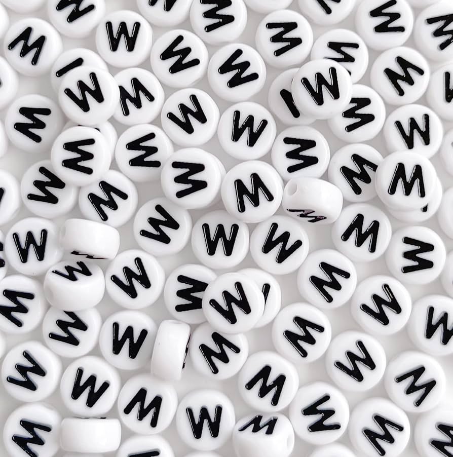 A to Z alphabet Letter Beads White Round Acrylic Alphabet Beads Vowel Letter A Beads for Jewelry Making Bracelets Necklaces Key Chains DIY 4X7mm (0Flat Round-Vowel