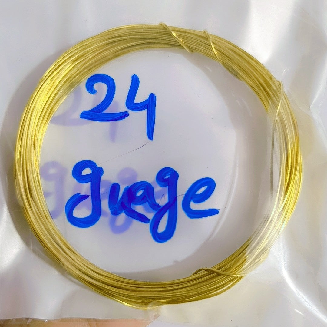 24 guage Golden brass wire 14 gauge 200 grams for sculpturing and arts & crafting