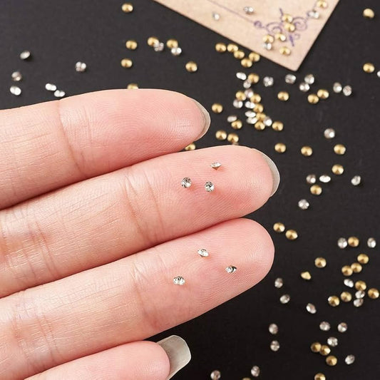 Rivoli Rhinestone Chatons for Jewelry Making | Gold Crystal Stones for Crafts, Beading & DIY Embellishments(2.3- 2.5MM