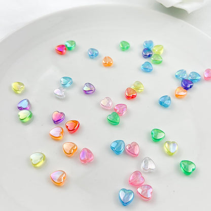Crystal Acrylic Bicone Beads 11 Colors, Faceted Transparent Spacer Beads, Sparkle and Shine of Acrylic Heart Beads in Transparent AB Color for Necklaces Bracelets Earrings Jewelry Making Supplies Hole