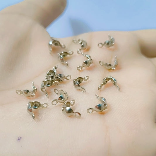 Platinum Plated End Caps Non Tarnish 3x6mm 200pcs for Jewelry Making Findings