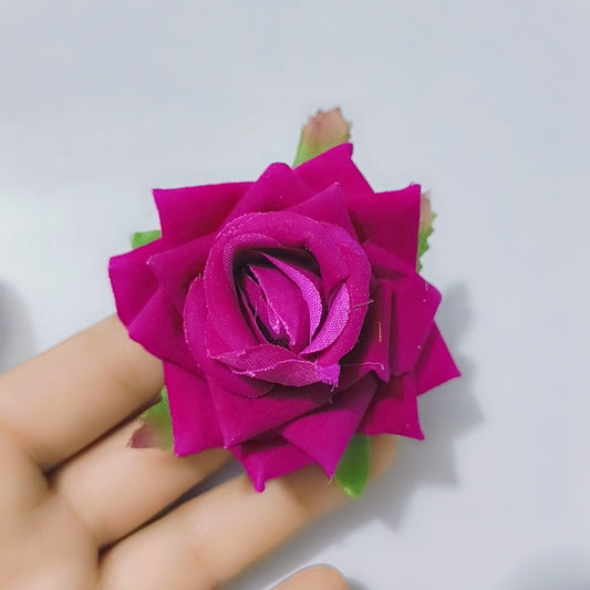 Purplish pink Artificial Rose Flower Red Single Long Stem Velvet Silk Roses for Home Decor