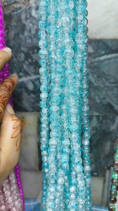 (8mm) High Quality Cracked Glass Beads (24+ Colors)