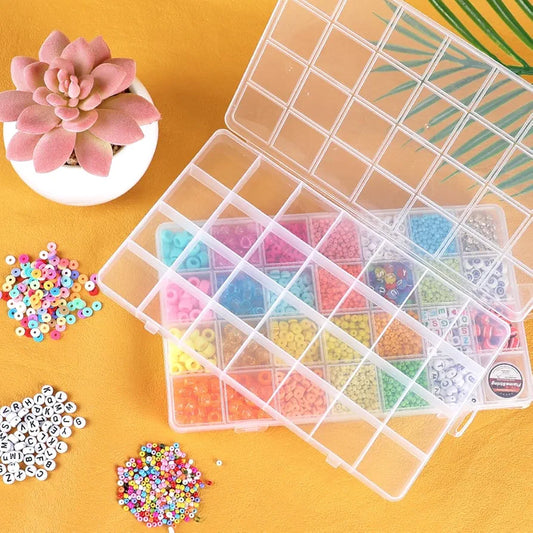 28 Grids Bead Organizer, Craft Organizers and Storage, Acrylic Organizers, Plastic Bead Organizer Box for Crafts Organizing Storing